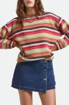 Brixton Stripe Crewneck Sweater In Multi