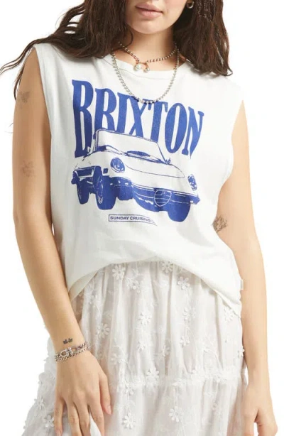 Brixton Sunday Cruising Cotton Graphic Muscle Tank In White