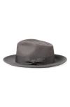 Brixton Swindle Wool Fedora In Grey/grey