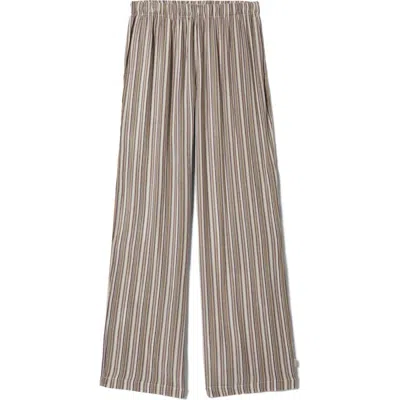 Brixton The Alley Stripe Lounge Pants In Brown