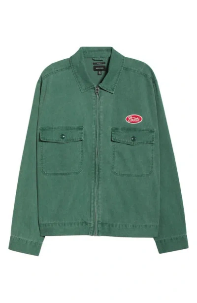 Brixton Trademark Cotton Garage Jacket In Green