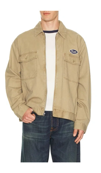 Brixton Trademark Lightweight Garage Jacket In Brown