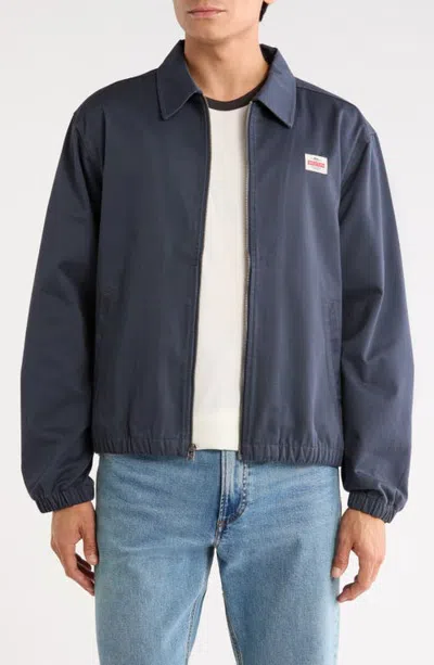 Brixton Trademark Lightweight Garage Zip Jacket In Washed Navy