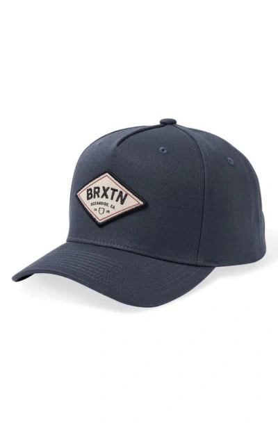 Brixton Tremont Cotton Baseball Cap In Washed Navy
