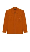 Brixton Union Full Zip Flannel Shirt In Orange