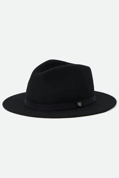 Brixton Unisex Messer Packable Fedora In Black