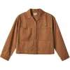 Brixton Utopia Cotton Overshirt In Washed Copper