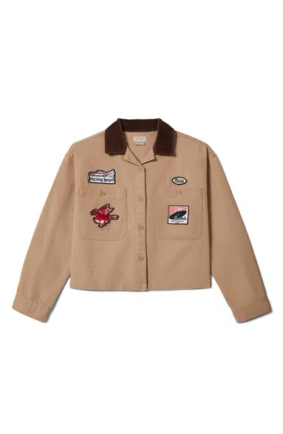 Brixton Utopia Patchwork Overshirt In Brown