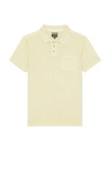 Brixton Vintage Wash Short Sleeve Polo In Neutral