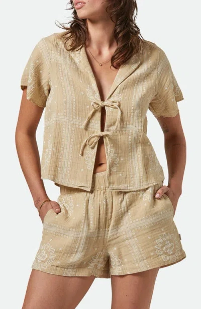 Brixton Wandering Tie Top In Neutral