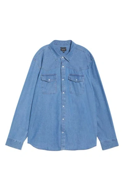 Brixton Waylon Denim Snap-up Western Shirt In Blue