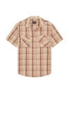Brixton Wayne Western Short Sleeve Shirt In Western Plaid