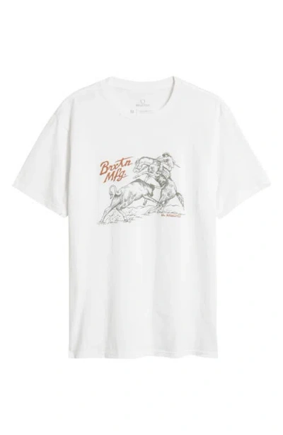 Brixton Wellston Tailored Fit Cotton Graphic T-shirt In White