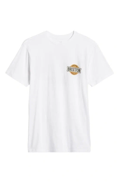 Brixton Wendall Logo Graphic T-shirt In White
