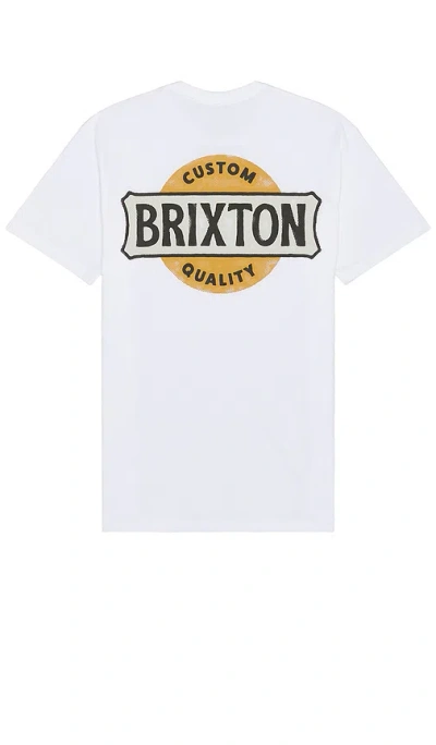 Brixton Wendall Short Sleeve Tailored Tee In 白色