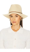 Brixton Wesley Straw Packable Fedora In Beige