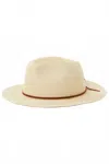 Brixton Wesley Straw Packable Fedora In Burgundy