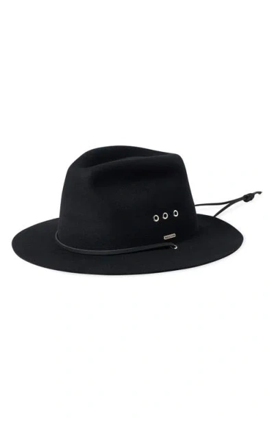 Brixton Wesley Wool Felt Fedora In Black