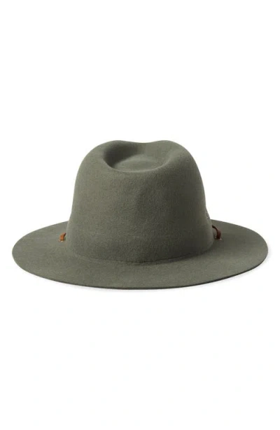 Brixton Wesley Wool Felt Fedora In Light Moss