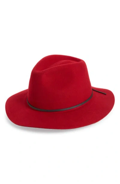 Brixton 'wesley' Wool Fedora In Burgundy