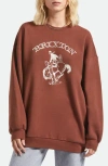 Brixton Western Crewneck Sweatshirt In Brown