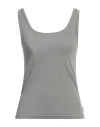 Brixton Woman Tank Top Grey Size M Organic Cotton In Grey