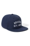 Brixton Woodburn Netplus® Snapback Baseball Cap In Washed Navy