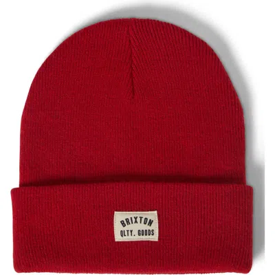 Brixton Woodburn Watch Cap Beanie In Red