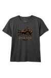 Brixton Wrangling Cotton Graphic T-shirt In Washed Black