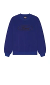 Brixton X Ford Number One Relaxed Fleece Crew Sweatshirt In Blue