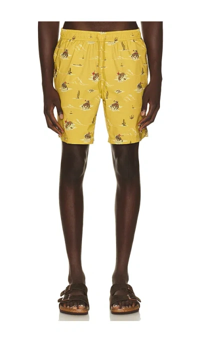 Brixton X Lone Star 7 Everyday Stretch Hybrid Short In Yellow