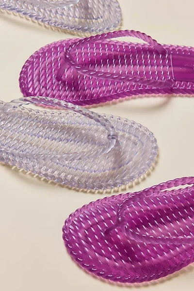 Brizza Arezzo Rope Walk Jelly Flip Flop Sandals In Purple, Women's At Urban Outfitters
