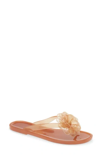 Brizza Jelly Flower Flip Flop In Brown