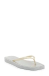 Brizza Metallic Flip Flop In White