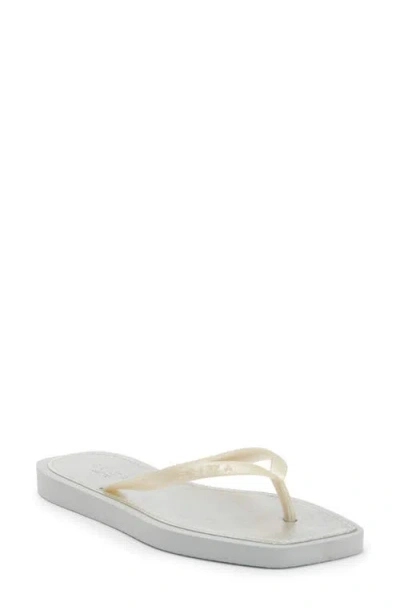 Brizza Metallic Flip Flop In White