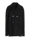 Brizzi Woman Coat Black Size Xl Cotton, Wool In Black