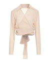 Brizzi Woman Top Beige Size L Polyester In Gray