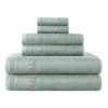 Broadhaven Elegant Scroll Bath Towel In Green