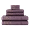 Broadhaven Elegant Scroll Bath Towel In Purple