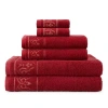 Broadhaven Elegant Scroll Bath Towel In Red