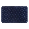 Broadhaven Elegant Scroll Memory Foam Bath Rug In Blue