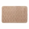 Broadhaven Elegant Scroll Memory Foam Bath Rug In Sand