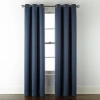 Broadhaven Geneva Solid Grommet Top Blackout Single Curtain Panel In Blue