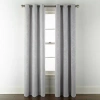 Broadhaven Seville Damask Jacquard Grommet Top Light-filtering Single Curtain Panel In Gray