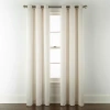 Broadhaven Seville Solid Grommet Top Light-filtering Single Curtain Panel In White