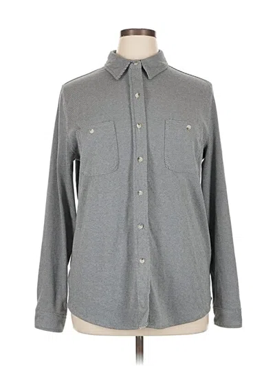 Pre-owned Broadway & Broome Long Sleeve Button Down Shirt In Gray