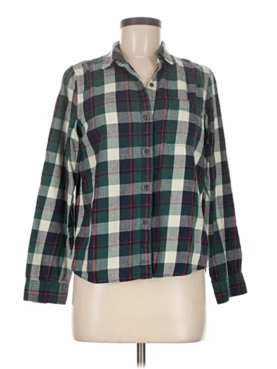 Pre-owned Broadway & Broome Long Sleeve Button Down Shirt In Green