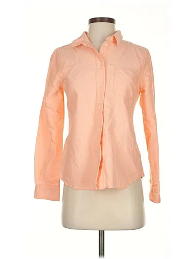 Pre-owned Broadway & Broome Long Sleeve Button Down Shirt In Orange