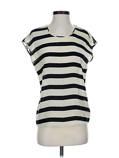 Pre-owned Broadway & Broome Short Sleeve Top Ivory Scoop Neck Tops In White