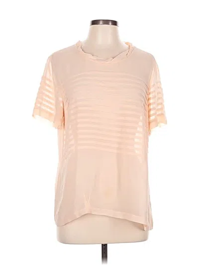 Pre-owned Broadway & Broome Short Sleeve Top Orange Mock Neckline Tops